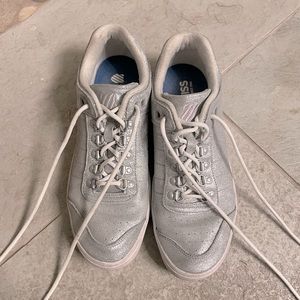 K Swiss silver sneakers